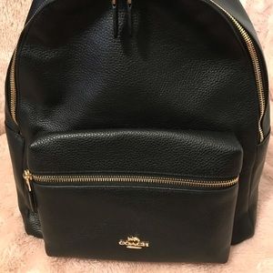 Coach Charlie Pebble Leather Backpack